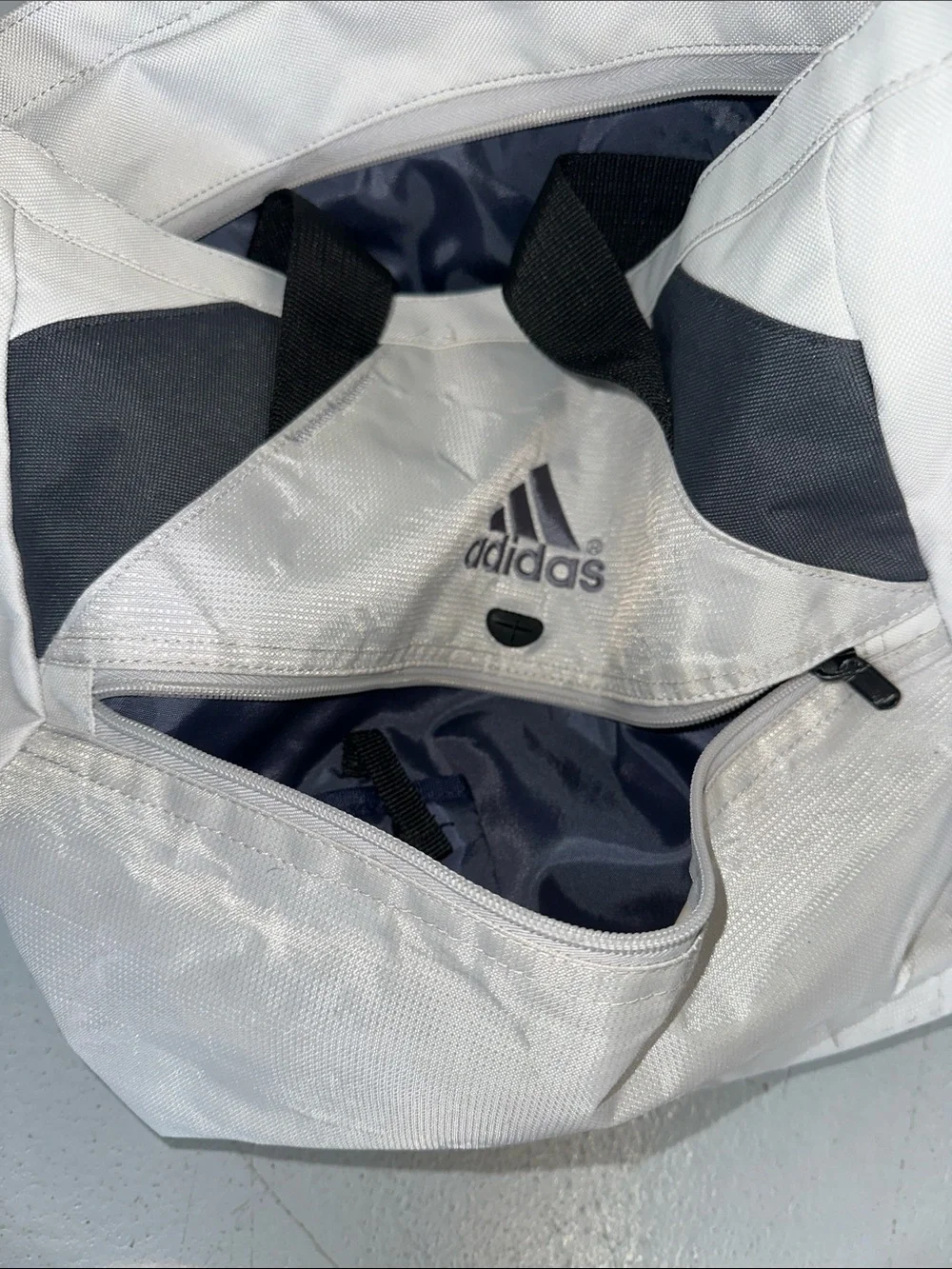 adidas White and Black Duffel Tote
